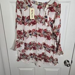 Floral Chiffon Tunic Top – Elegant & Stylish