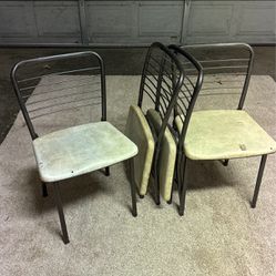 Set A Four Metal Chairs
