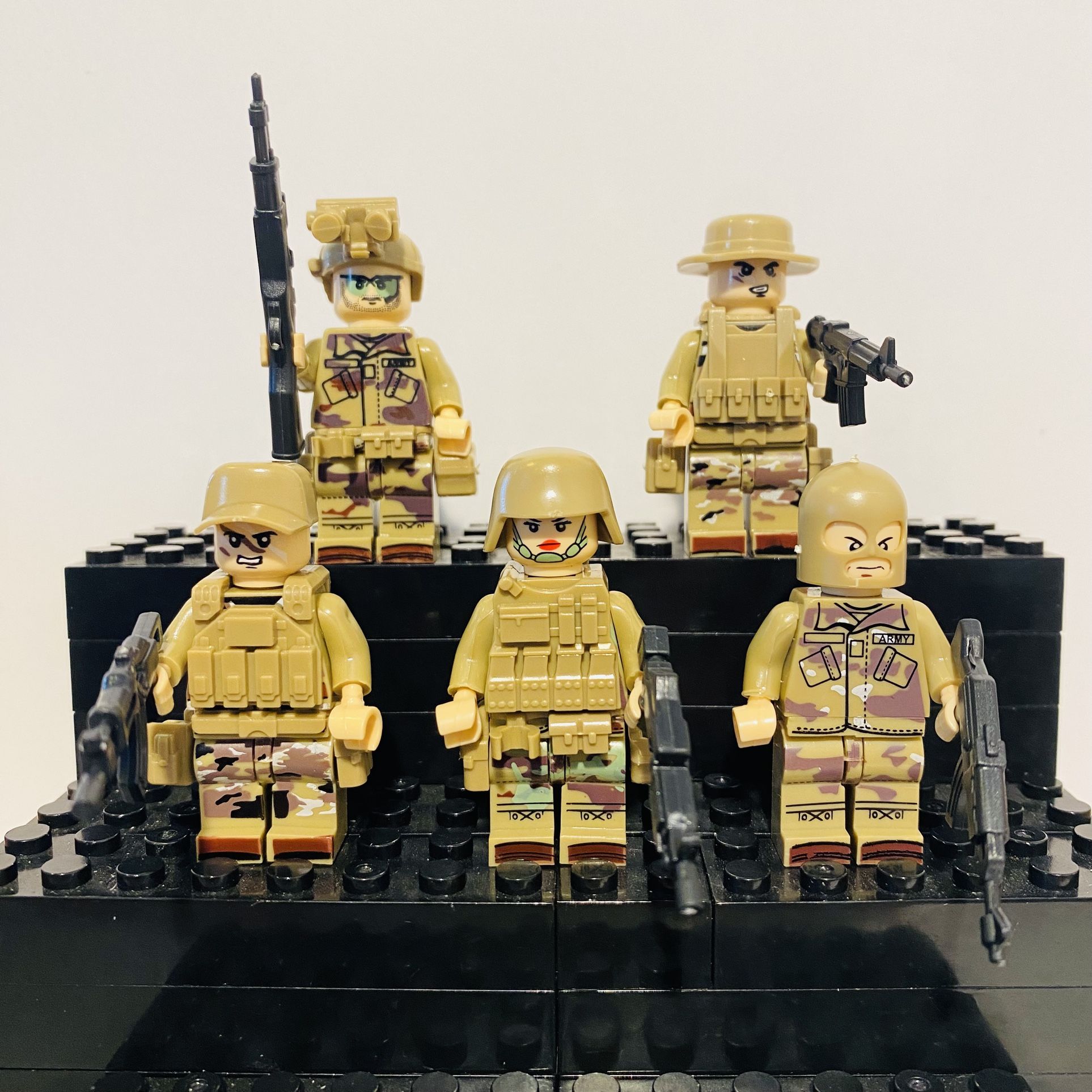 Brown Camo Soldiers Minifigures Bunch | New Custom LEGO Compatible Toys