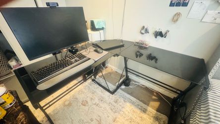 Black L-Shaped Computer Desk