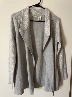 Max Studio Gray Open Cardigan