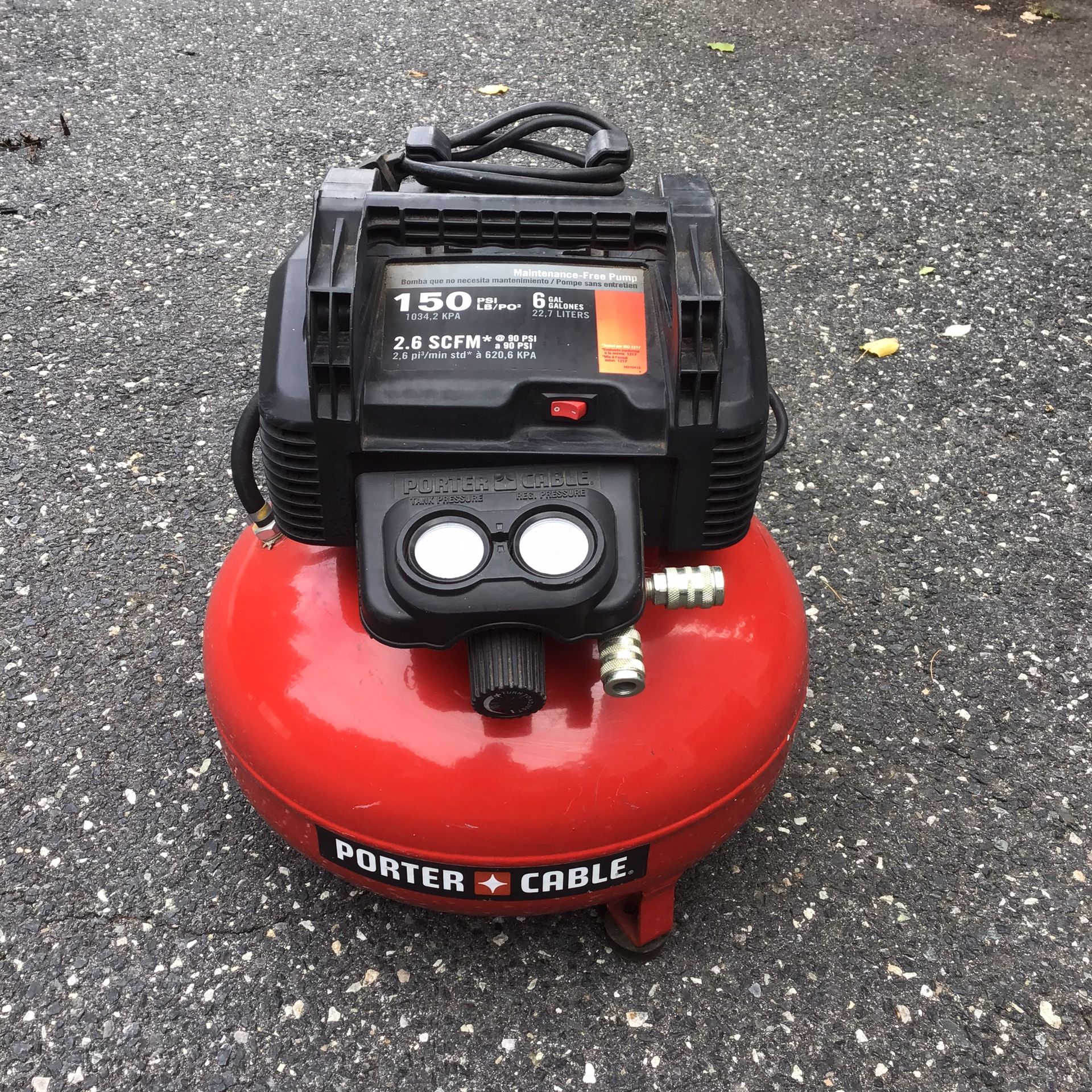 Porter cable 6 gallon pancake portable air compressor