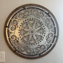 Metal floral wall art