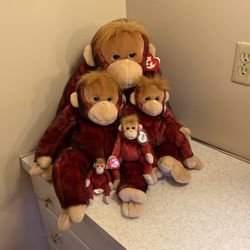 Monkey Beanie Baby Family