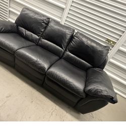 Black Leather Couch 