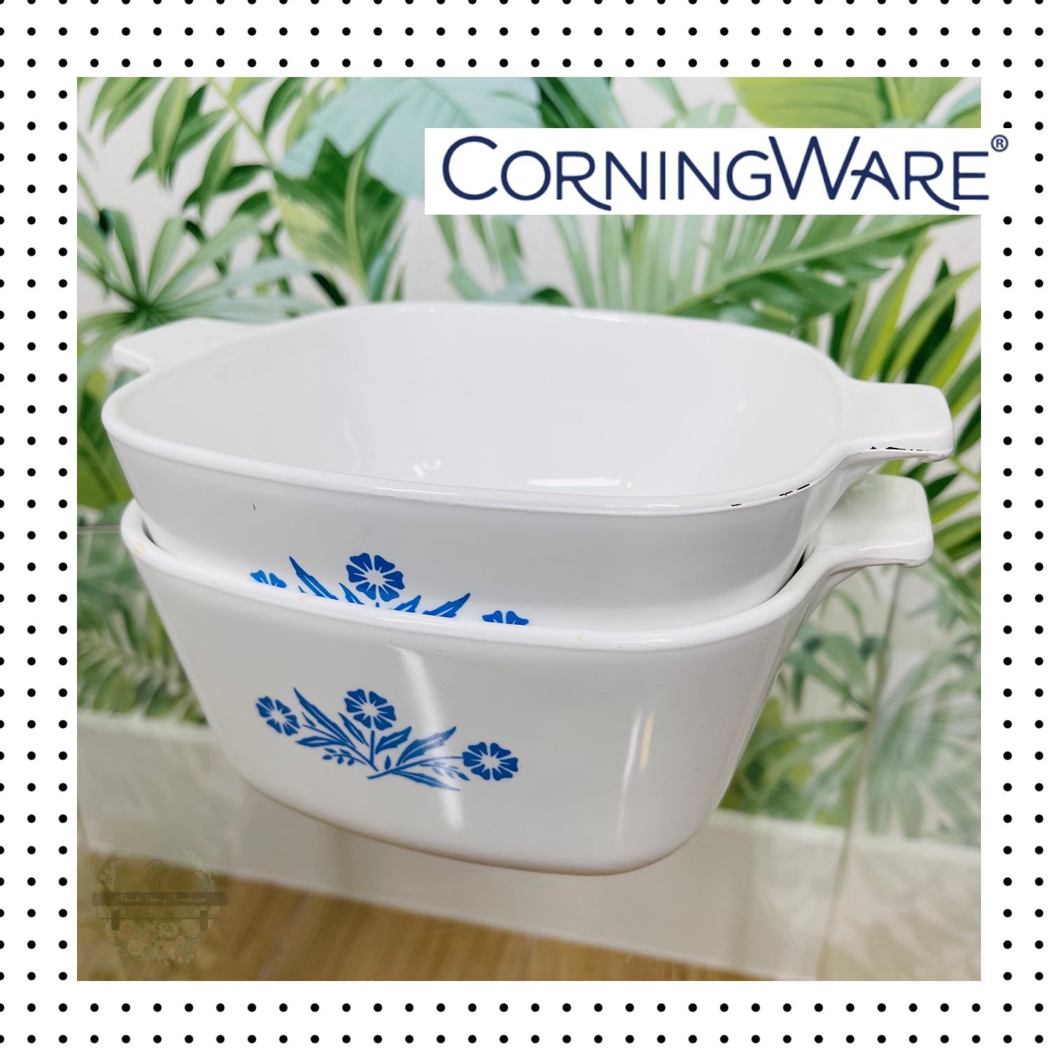 Vintage CorningWare "Blue Cornflower" Casserole Dish / Dutch Oven - 2 Piece Set