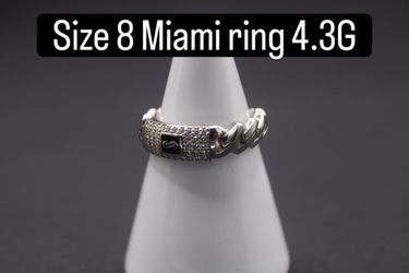 Size 8 miami 925 silver ring