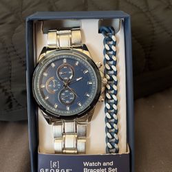MENS WATCH AND BRACELET SET 