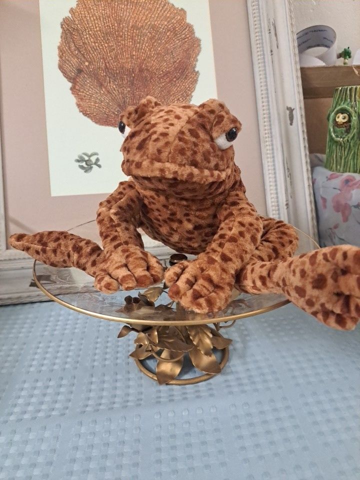 RETIRED Jellycat Toby The Toad Brown Frog Plush 13” RARE