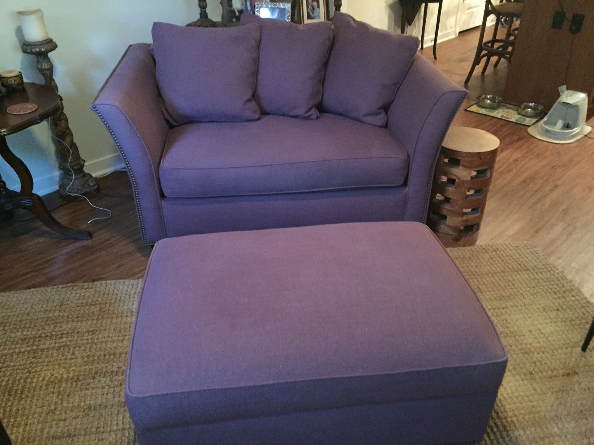 Loveseat sofa sleeper and ottoman