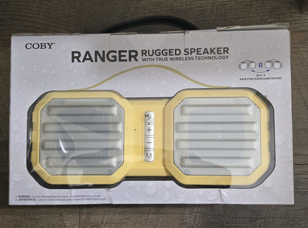Coby Ranger Rugged BLUETOOTH Speaker Splashproof Music & Call Control - Yellow