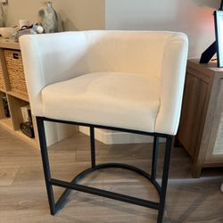 27” Linen Barstool SET OF 2