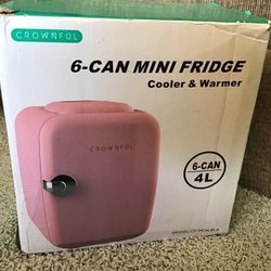 NEW / Open Box Crownful 6 Can or 4L Mini Thermoelectric AC (or 12v DC) Cooler And Warmer , Now $20