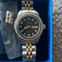 Stunning Oleg Cassini Two-Tone Women's Watch with Diamond Accents