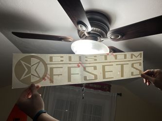 Custom Offsets Window decal (White Letters)