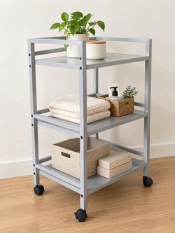 Super Clean 3-Tier Metal Rolling Utility Cart with Wheels