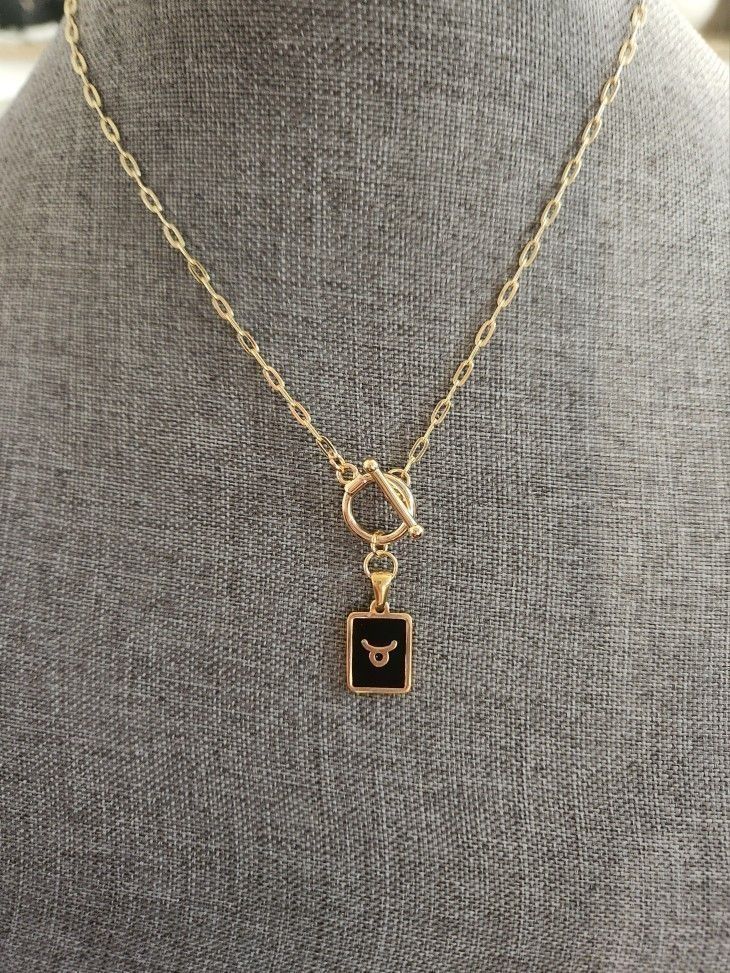 Taurus Zodiac Gold Toggle Pendant