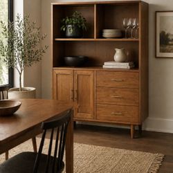 New Mid Century Modern Highboy Storage Display Buffet 