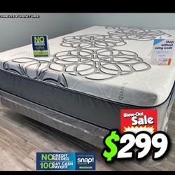 Queen Sky Comfort Bamboo Cool Gel Memory Foamm Matres Andboxspring!!