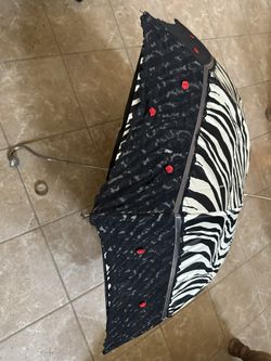 Vintage Metal Zebra Umbrella Parasol
