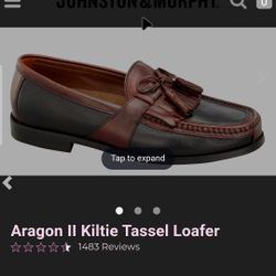 Johnston & Murphy Like New Size 14 W Black & Mahogany Leather Loafers Boat Shoes