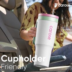 Carote Insulated Stainless Steel Water Bottle with Upgraded Leakproof Tech, Car Holder Fit & Scratch