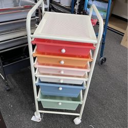 Assembled New 6-Drawer Rolling Storage Cart, Multifunctional Art Craft Organizer Cart, Mobile Utilit