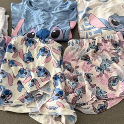 Lot Of Like New Most Never Worn Juniors Disney Stitch Pajamas Size Small