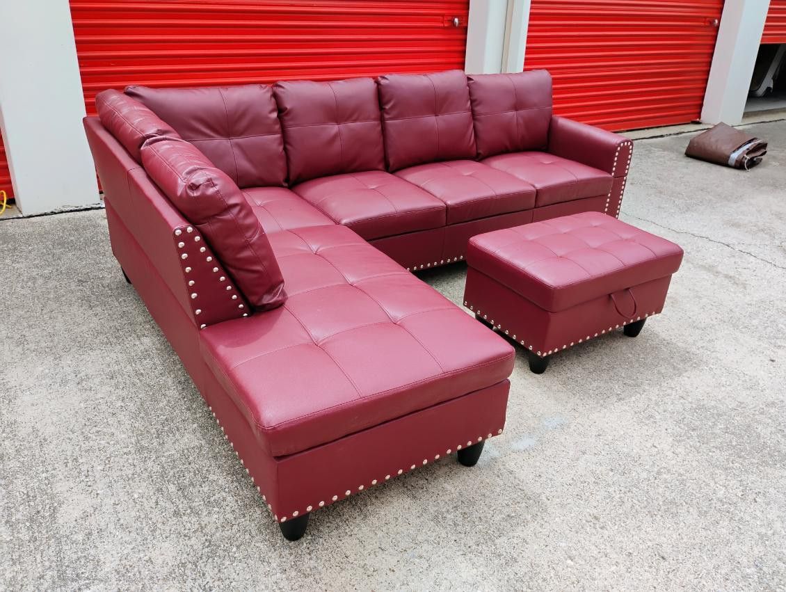 Small Leather Sectional FREE DELIVERY
