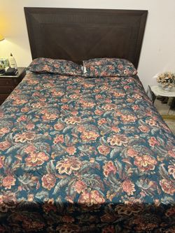 Queen Size Dark Wood Bed