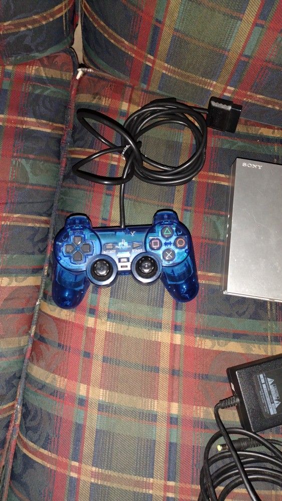 Silver Sony PlayStation 2 PS2 Slim SCPH-79001 Console With Controller & Cords