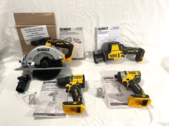 Brand new DeWalt 20 V brushless power tools. Saw, Sawzall, impact driver & drill driver. Tools.