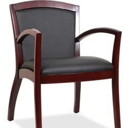 Four (4) Sloping Arms Wood Guest Chair (Black/Espresso)