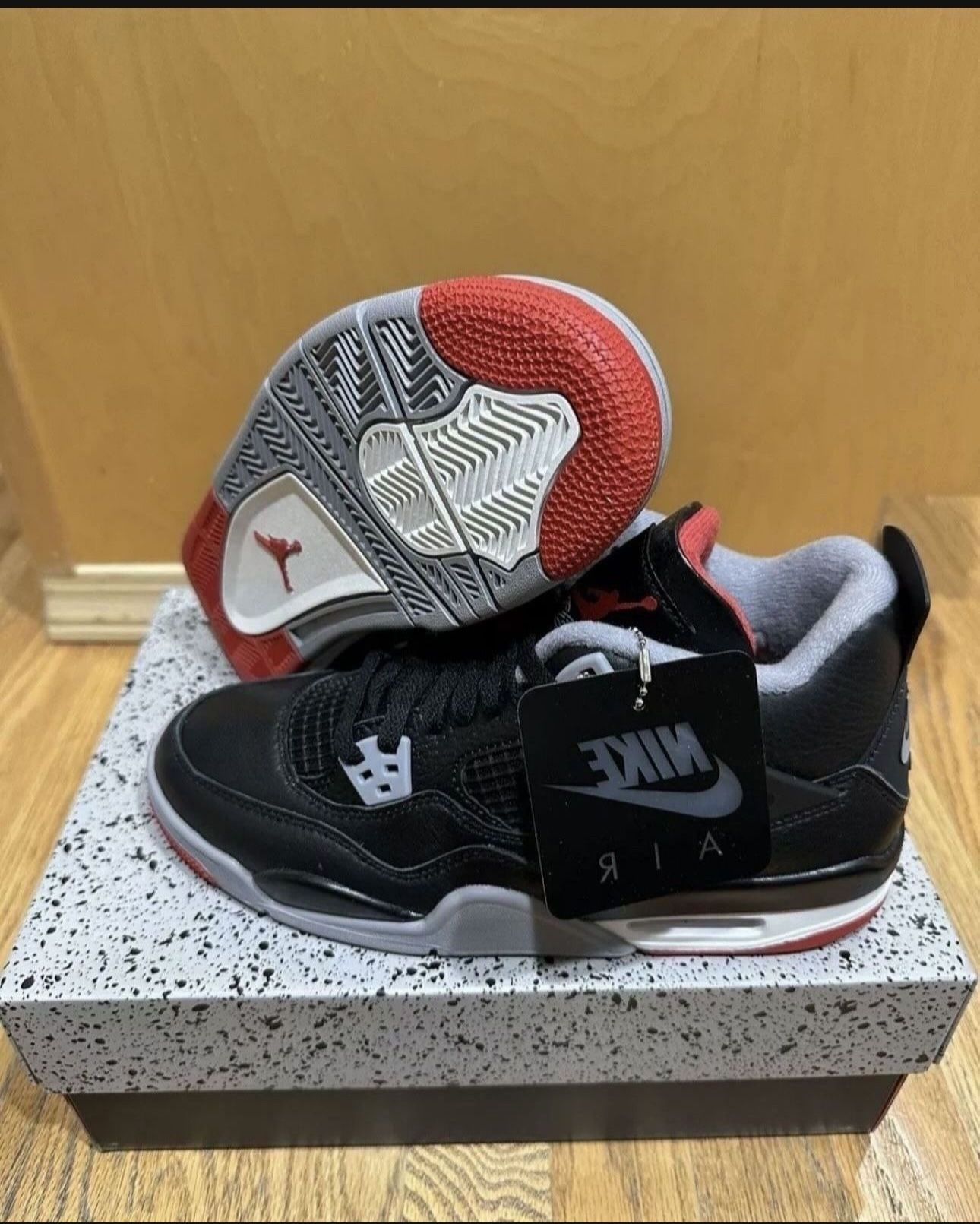 Air Jordan 4 Retro Bred Reimagined FQ8213-006 GS Size 7Y / 8.5 Womens Brand New 