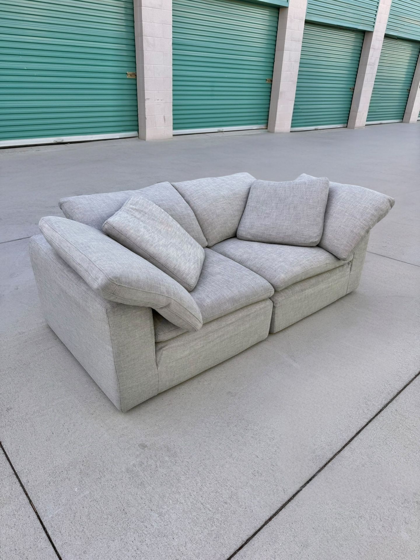 Restoration Hardware Gray 2 Piece Cloud Sectional Sofa Couch - π WE DELIVER & FINANCE πΈ