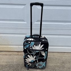 Vintage Roxy Carry On Luggage Rolling Suitcase 