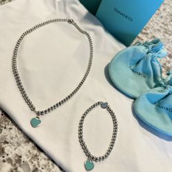 Tiffany & Co Beaded Bracelet And Necklace SET