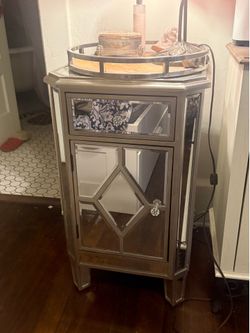 Living spaces mirrored bedside table