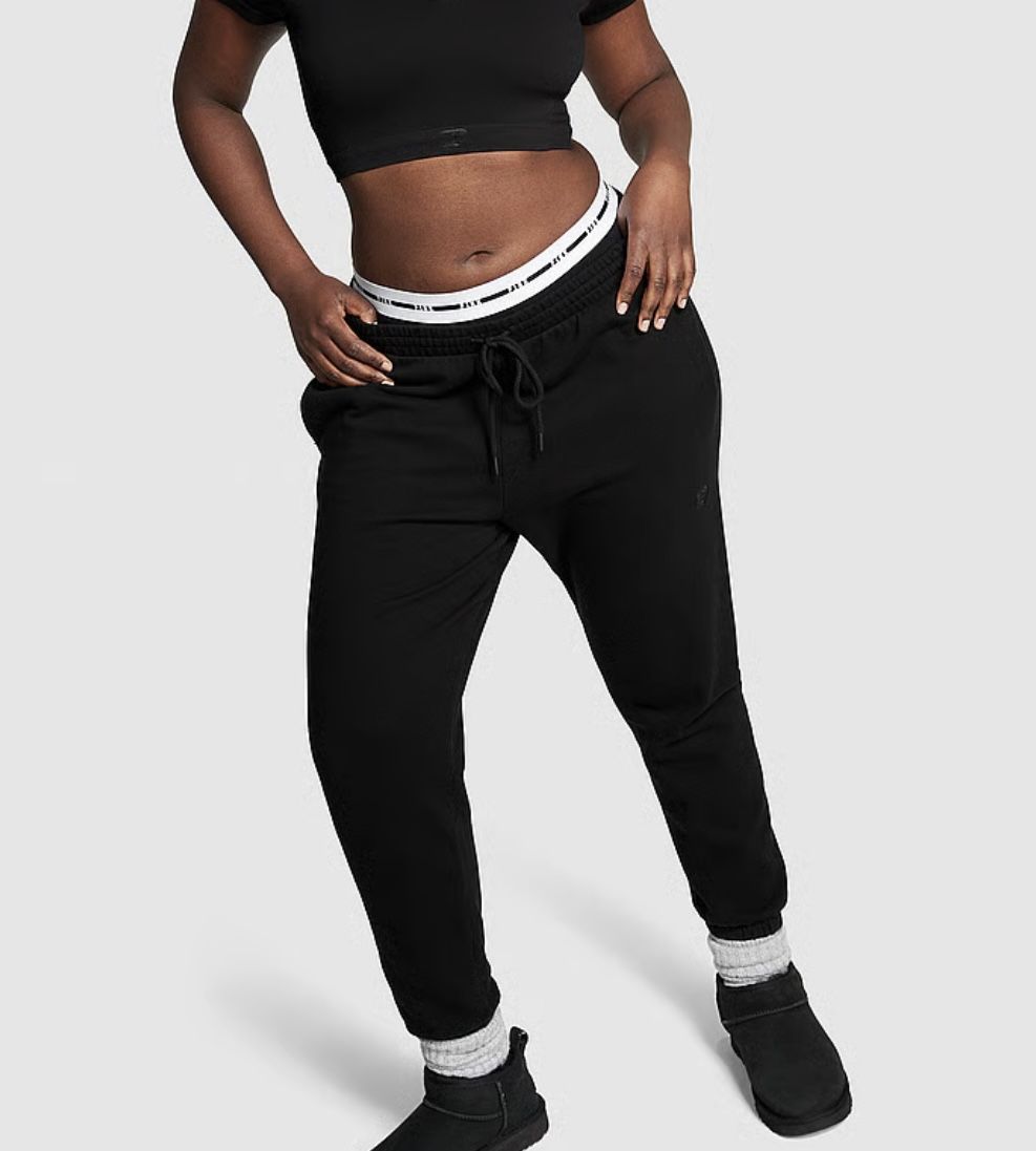 Pink Fleece Slim Sweatpants