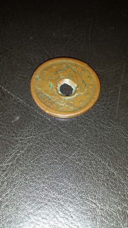 1851 u.s. 1 cent with bullet piercing awesome coin