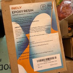 INCLY 32OZ Crystal Clear Epoxy Resin Kit, High Gloss & Bubbles Free Resin Supplies For Coating and Casting, Table Top, Countertop, River Table, Wood, 