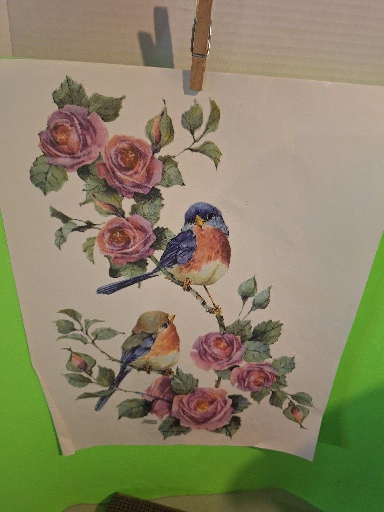 Birds With Roses IRON ON Pattern-$10.00