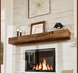 Avana Fireplace Mantel - Wall-Mounted Mantles for Over Fireplace - Farmhouse Fireplace Mantle Shelves - Handcrafted Wood Fireplace Mantels - Floating 