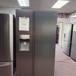 Refrigerator, Hisense Brand New 36” W Side By Side Fridge