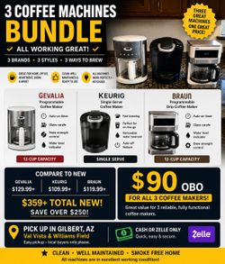 ☕ 3 Coffee Machines Bundle – All Working Great! – $90 OBO