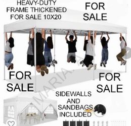 10x20 Pop Up Canopy with 6 Sidewalls and Windows, Ez Up Outdoor Instant Canopy Tent for Parties, Adjustable Waterproof Canopy