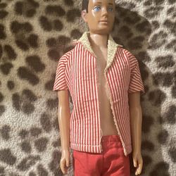 2 1960 Ken Barbie, Stamped On Foot And Back With Clothes And Case