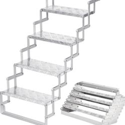 Aluminum RV Scissors Folding Stairs 4 Step Brand New