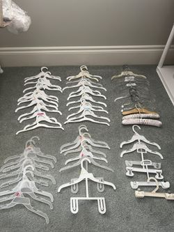 Set Of 80 KIDS HANGERS - Tubular / Notched / Pant Lot Of