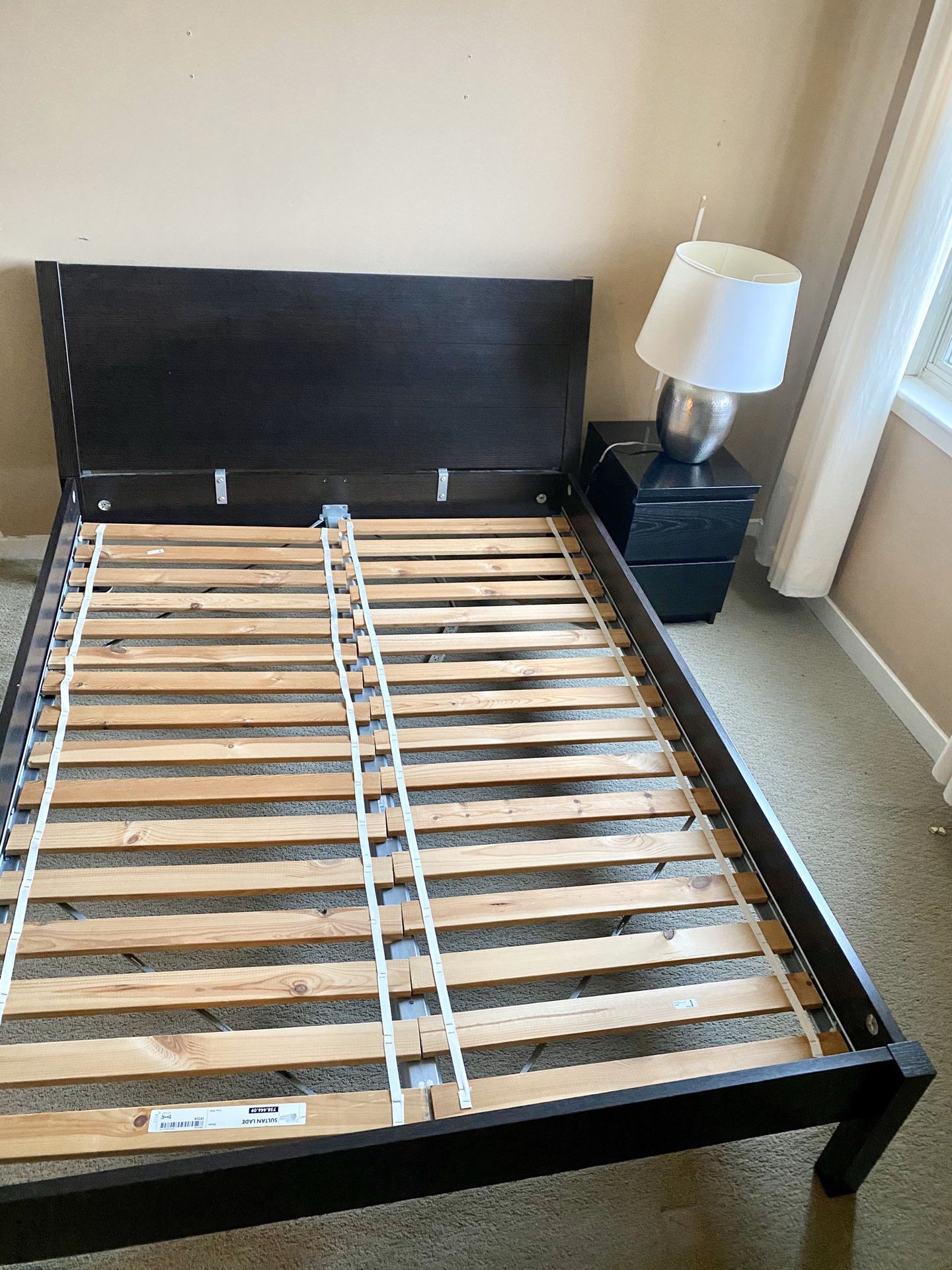 Queen size bed frame and nightstand